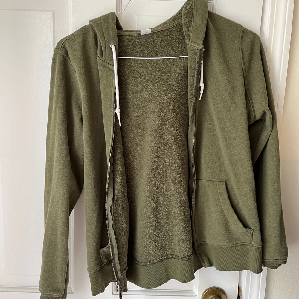 Olive Green Old Navy Zip Up Hooded Jacket